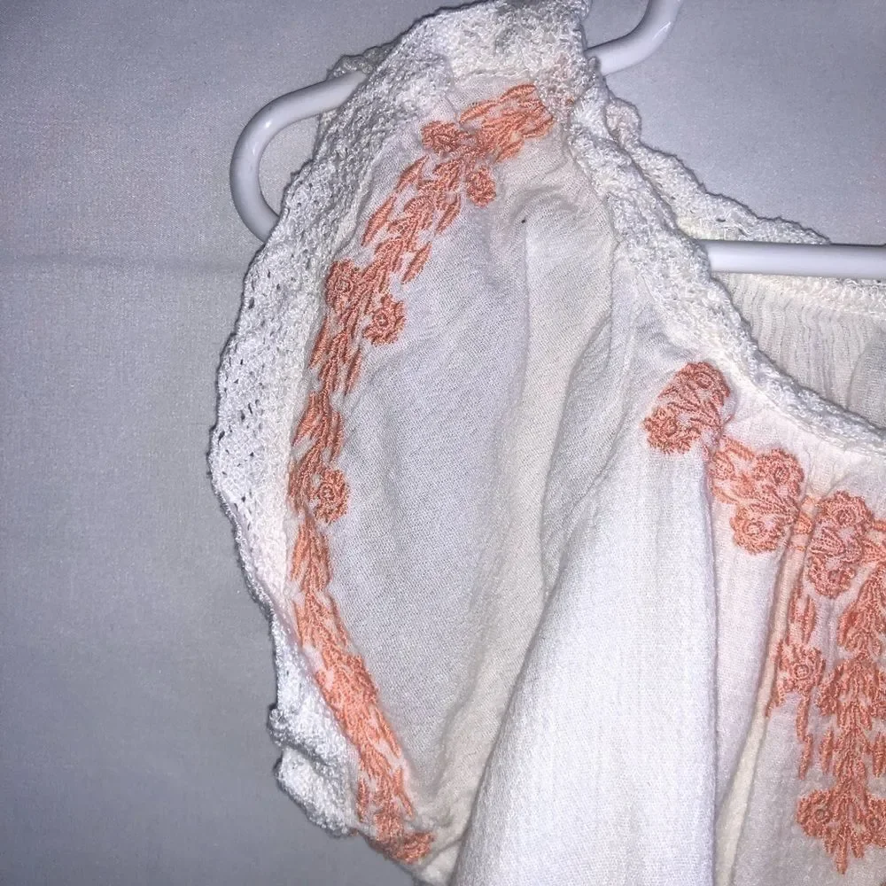 Gap Coral Embroidered Top